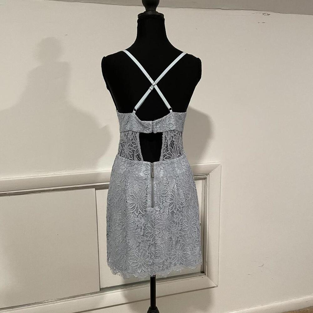 NBD x Naven Lilia Lace Mini Dress in Ice Blue. Size M. originally $208 - Picture 5 of 8